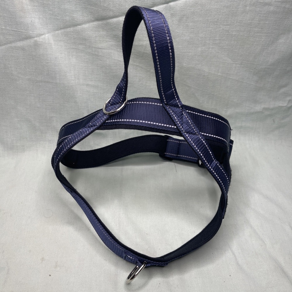 Dog Harness Size Large Adjustable Padded Reflective Stitch Navy Blue 34"